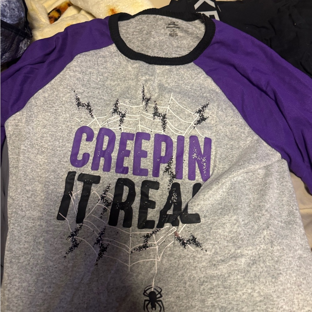 Purple and Gray Creepin It Real Shirt